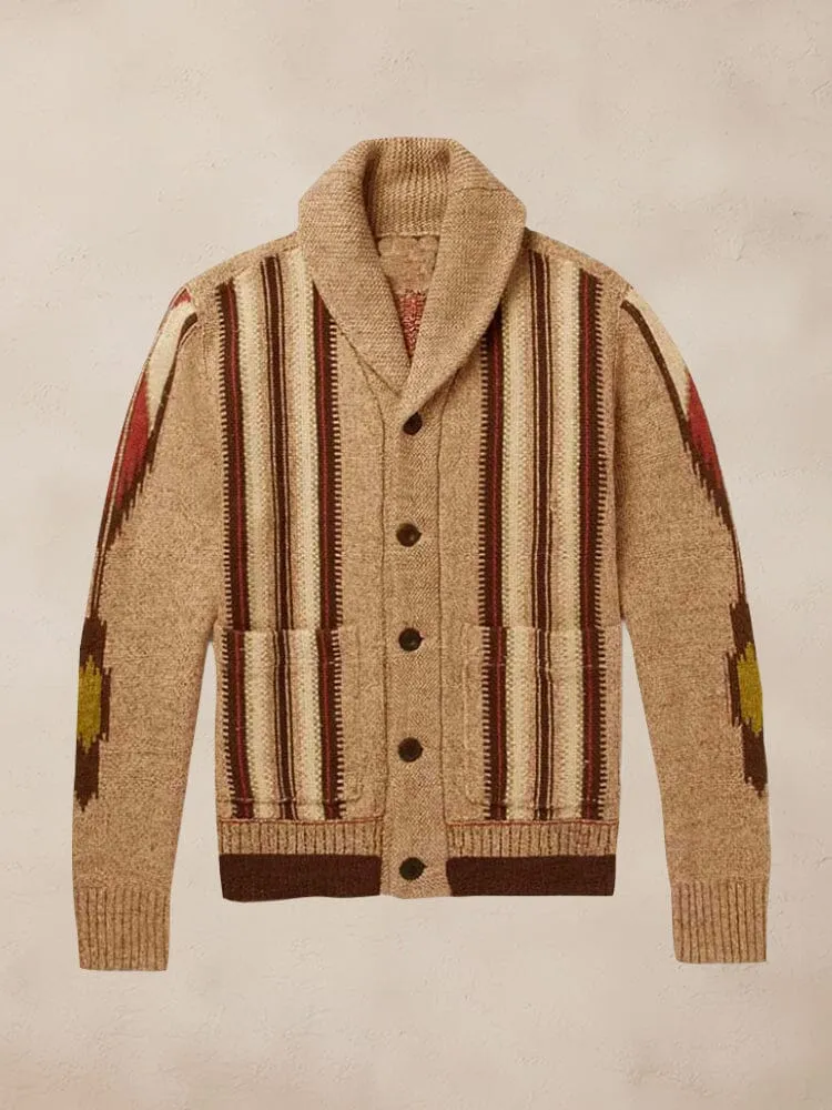 Vintage Jacquard Sweater Coat