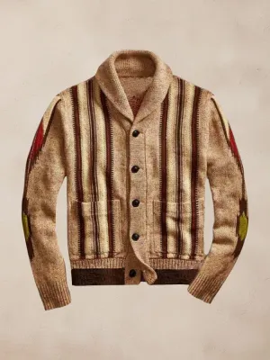 Vintage Jacquard Sweater Coat