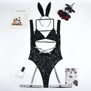 Women's Bunny Cosplay Bodysuit - Cutout Design
