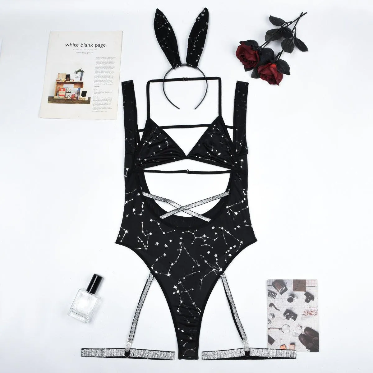 Women's Bunny Cosplay Bodysuit - Cutout Design