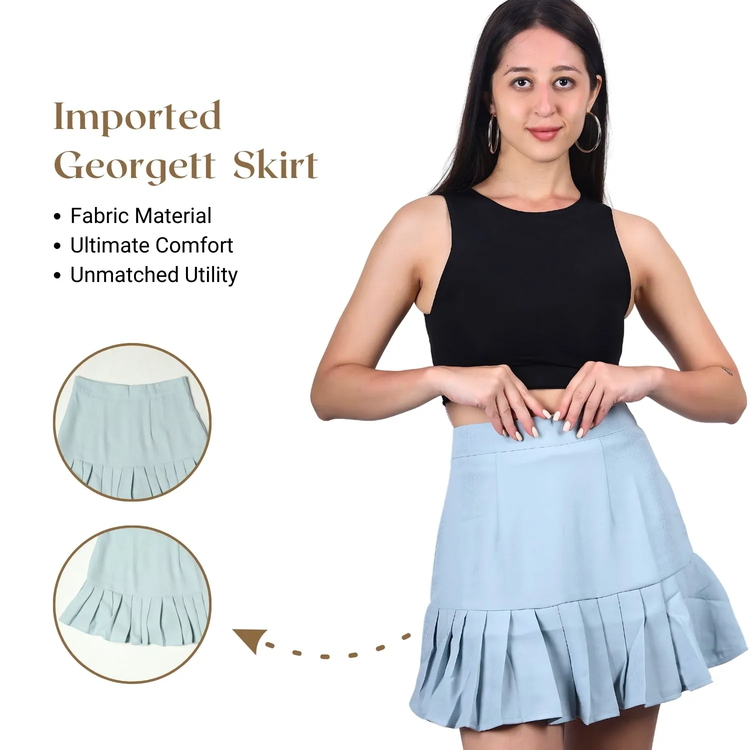 Women’s High-Waisted Pleated Skater Skirt.