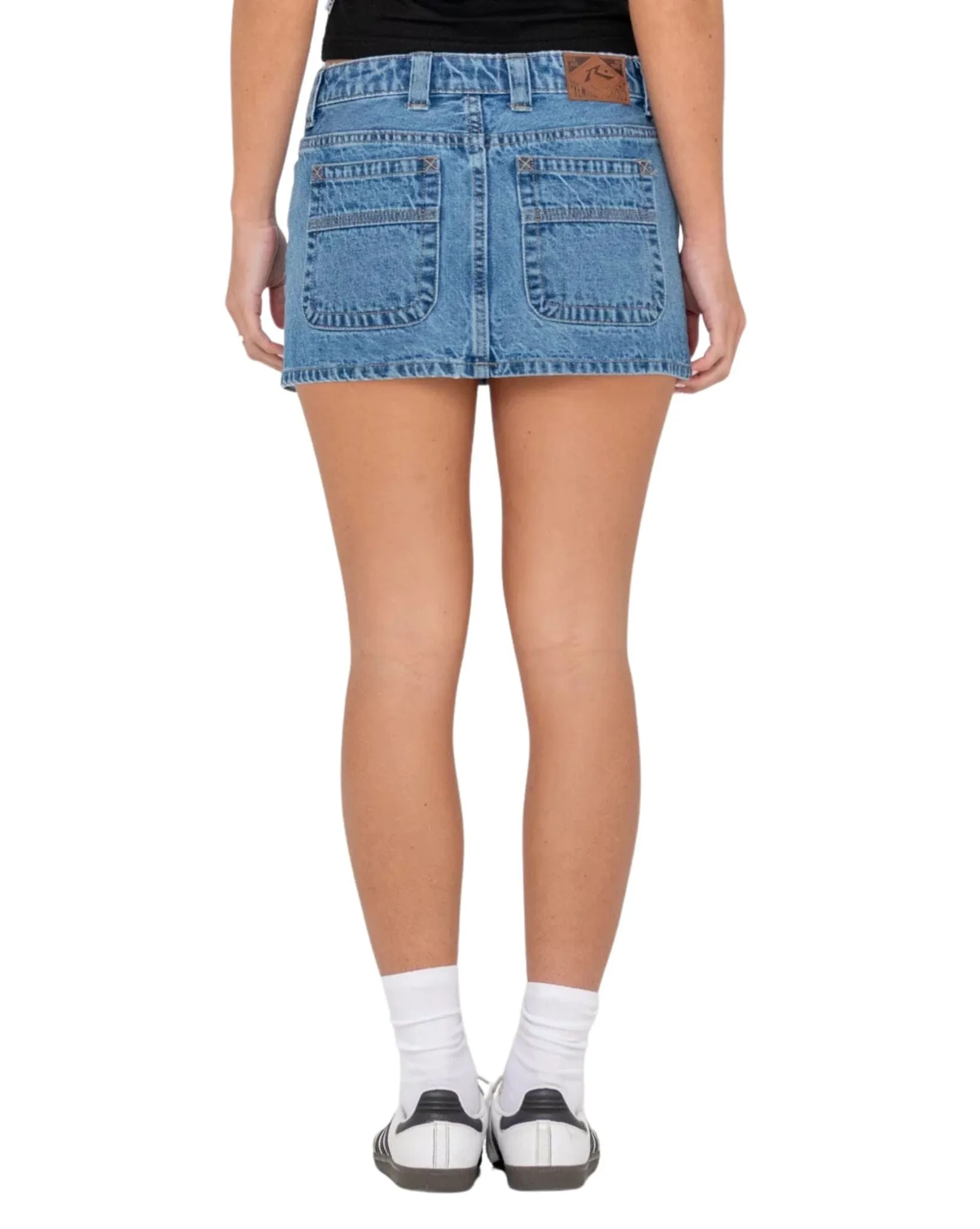 Womens Mavericks Low Rise Denim Mini Skirt