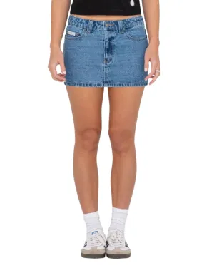 Womens Mavericks Low Rise Denim Mini Skirt