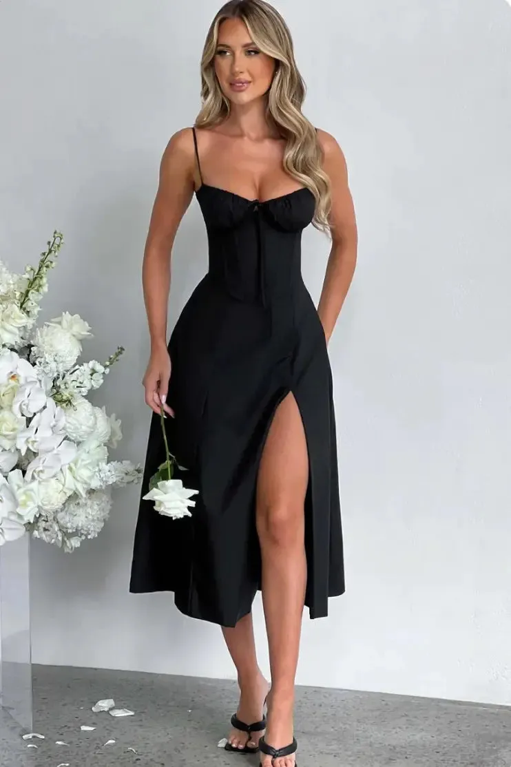 Womens Strappy Summer Midi Dress
