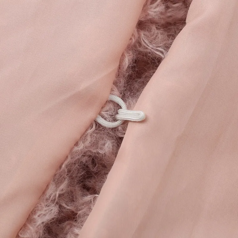 Women's Winter Fluffy Teddy Pink Fur Coat