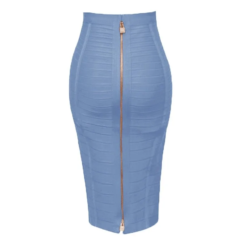 Zipper Bodycon Skirt - Stretchy